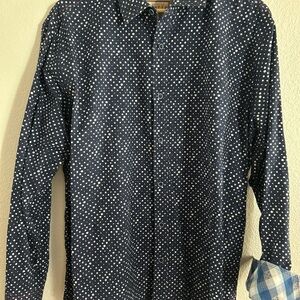 Italina Dark Blue and White Dotted Shirt